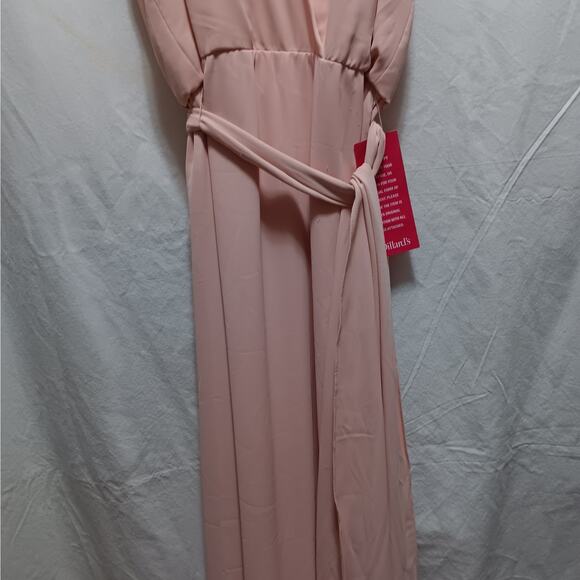 Lauren Ralph Lauren Womens size 8 Pale Pink Dress Long Length Blouson Belted - Picture 4 of 16